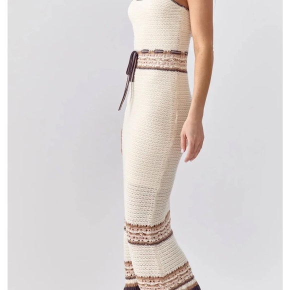 Greylin Cream Spaghetti Strap Crochet Sundress, Size Large - Picture 7 of 8